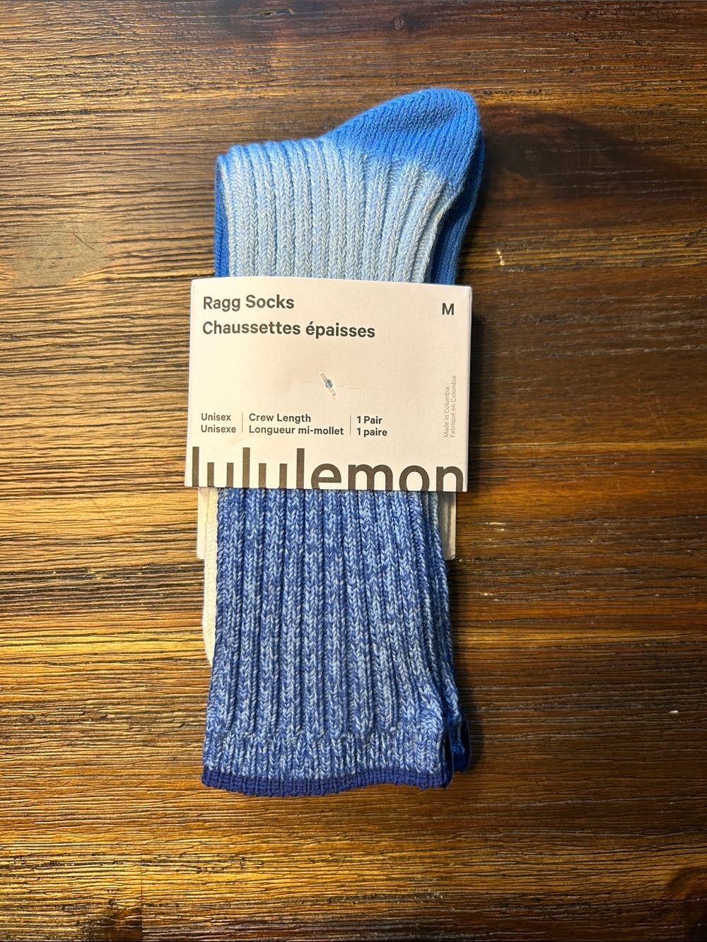 lululemon athletica Blue Ombre Ragg Crew Socks